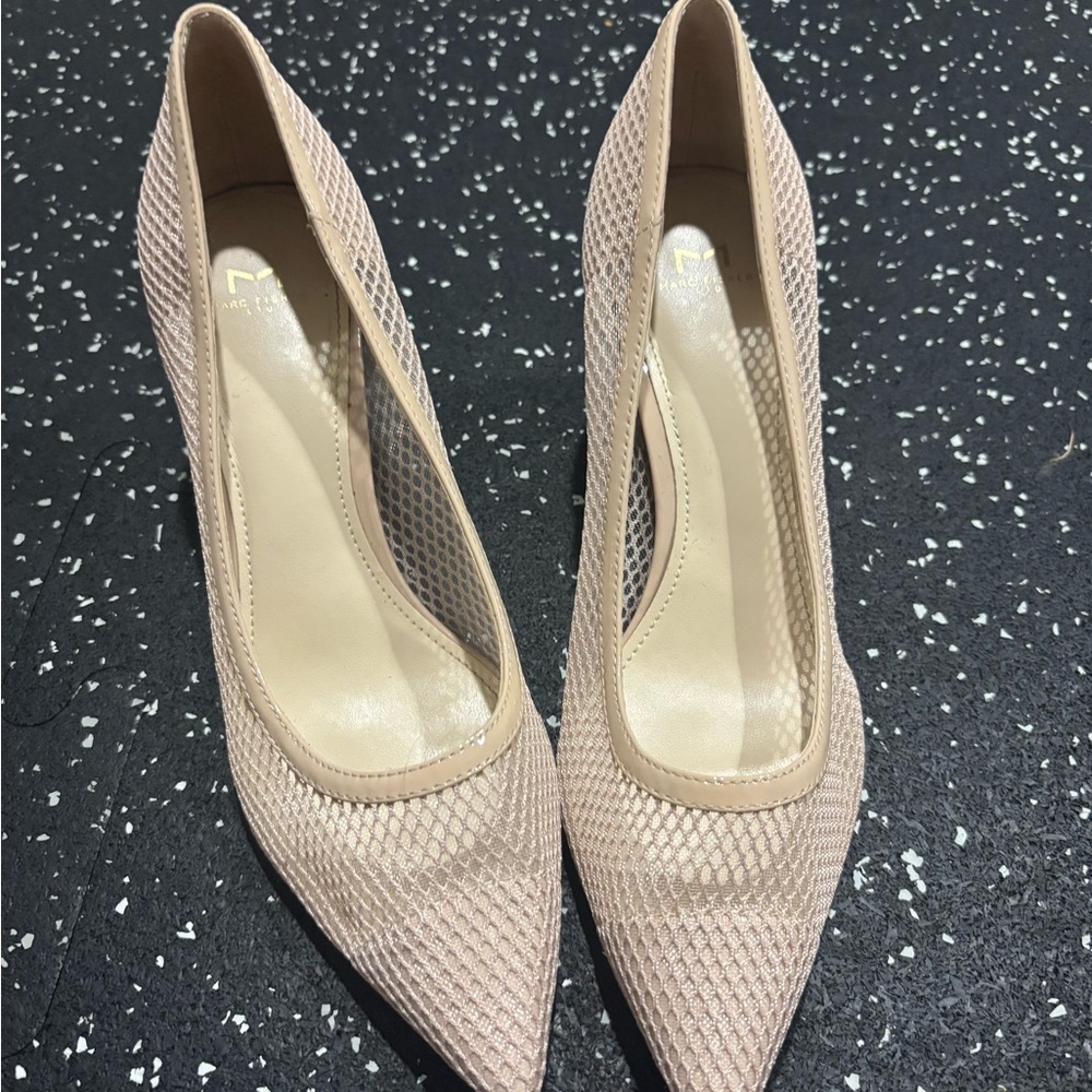 Marc Fisher Cream Textured Heels